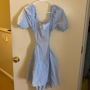 Cider Size Small Puff Sleeve Cutout Patterned Dress